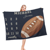 Personalized Soccer Milestone Name Custom Blanket